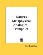 Cover of: Natures Metaphysical Analogies - Pamphlet