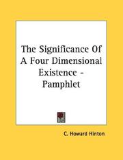 Cover of: The Significance Of A Four Dimensional Existence - Pamphlet