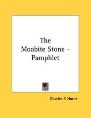 Cover of: The Moabite Stone - Pamphlet