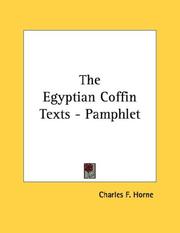 Cover of: The Egyptian Coffin Texts - Pamphlet