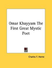 Cover of: Omar Khayyam The First Great Mystic Poet