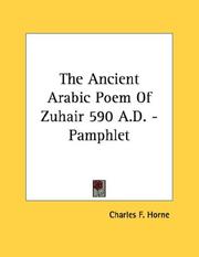 Cover of: The Ancient Arabic Poem Of Zuhair 590 A.D. - Pamphlet
