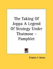 Cover of: The Taking Of Joppa A Legend Of Strategy Under Thutmose - Pamphlet