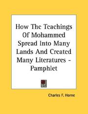 Cover of: How The Teachings Of Mohammed Spread Into Many Lands And Created Many Literatures - Pamphlet