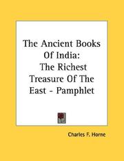 Cover of: The Ancient Books Of India: The Richest Treasure Of The East - Pamphlet