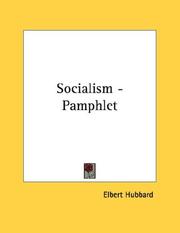 Cover of Socialism - Pamphlet by elbert hubbard