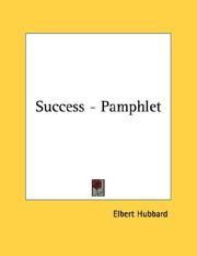 Front cover of Success - Pamphlet by Elbert Hubbard