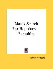 Cover of Man's Search For Happiness - Pamphlet by Elbert Hubbard