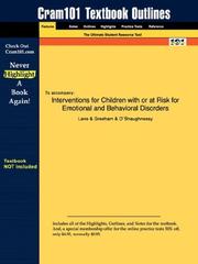 Cover of: Outlines & Highlights for Interventions for Children with or at Risk for Emotional and Behavioral Disorders by Lane, ISBN: 0205321828