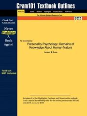 Cover of: Outlines & Highlights for Personality Psychology: Domains of Knowledge About Human Nature  by Larsen, ISBN: 0073531901