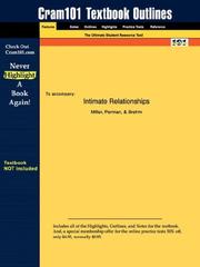 Cover of: Outlines & Highlights for Intimate Relationships by Miller ISBN: 0072938013