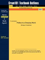 Cover of: Outlines & Highlights for Politics in a Changing World by Ethridge, ISBN: 0534566367