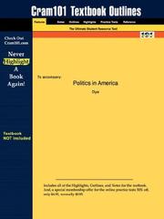 Cover of: Outlines & Highlights for Politics in America by Dye, ISBN: 0130494259