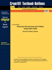 Cover of: Outlines & Highlights for American Government and Politics Today: 2004-2005 by Schmidt, ISBN: 0534631800