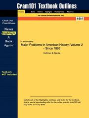 Cover of: Outlines & Highlights for Major Problems In American History: Volume 2 - Since 1865 by Hoffman, ISBN: 0618061347