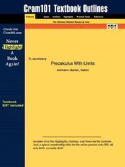 Cover of: Outlines & Highlights for Precalculus With Limits by Aufmann ISBN: 0395975921