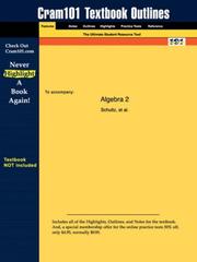 Cover of: Outlines & Highlights for Algebra 2 by Schultz ISBN by Cram101 Textbook Reviews Staff