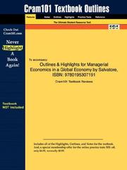 Cover of: Outlines & Highlights for Managerial Economics in a Global Economy by Salvatore, ISBN by Cram101 Textbook Reviews Staff