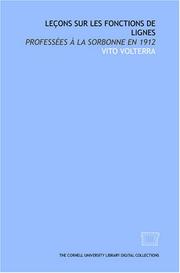 Cover of: Leçons sur les fonctions de lignes by Vito Volterra