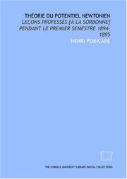 Théorie du potentiel Newtonien by Henri Poincaré, Edouard Le Roy