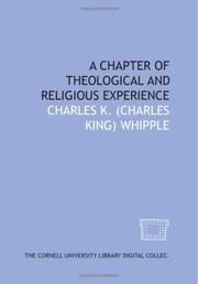Cover of: A Chapter of theological and religious experience