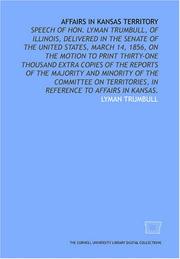 Affairs in Kansas territory by Trumbull, Lyman
