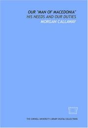 Cover of: Our Man of Macedonia | Morgan Callaway