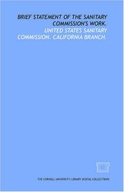 Cover of: Brief statement of the Sanitary Commission