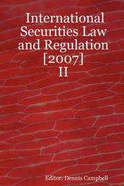 Cover of: International Securities Law and Regulation [2007] - II
