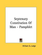Cover of: Septenary Constitution Of Man - Pamphlet