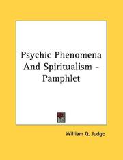 Cover of: Psychic Phenomena And Spiritualism - Pamphlet