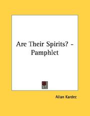 Cover of: Are Their Spirits? - Pamphlet