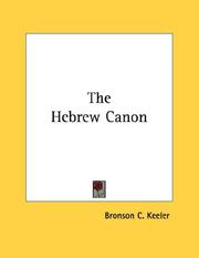 Cover of: The Hebrew Canon