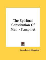 Cover of: The Spiritual Constitution Of Man - Pamphlet