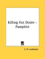 Cover of: Killing Out Desire - Pamphlet