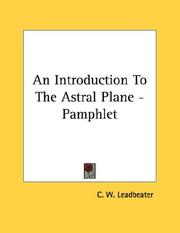 Cover of: An Introduction To The Astral Plane - Pamphlet