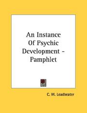 Cover of: An Instance Of Psychic Development - Pamphlet