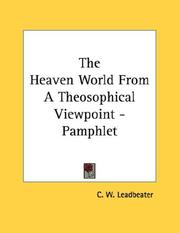 Cover of: The Heaven World From A Theosophical Viewpoint - Pamphlet