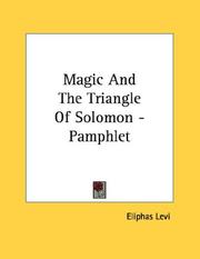 Cover of: Magic And The Triangle Of Solomon - Pamphlet