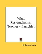 Cover of: What Rosicrucianism Teaches - Pamphlet