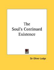 Cover of: The Soul's Continued Existence