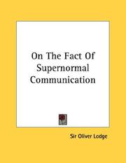 Cover of: On The Fact Of Supernormal Communication