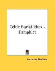 Cover of: Celtic Burial Rites - Pamphlet
