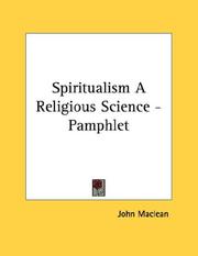 Cover of: Spiritualism A Religious Science - Pamphlet