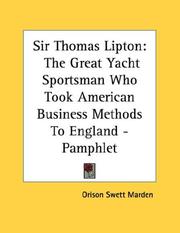 Cover of: Sir Thomas Lipton | Orison Swett Marden