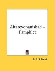 Cover of: Aitareyopanishad - Pamphlet by G. R. S. Mead