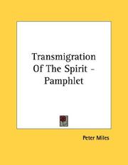 Cover of: Transmigration Of The Spirit - Pamphlet | Peter Miles