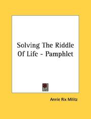 Cover of: Solving The Riddle Of Life - Pamphlet