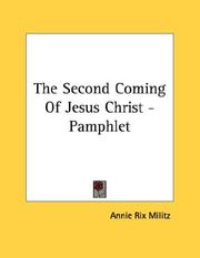 Cover of: The Second Coming Of Jesus Christ - Pamphlet