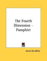 Cover of: The Fourth Dimension - Pamphlet